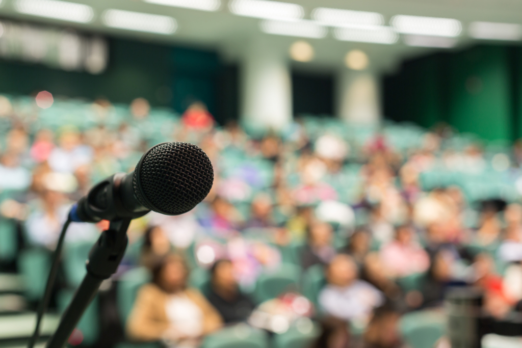 Microphone In Front Of Audience